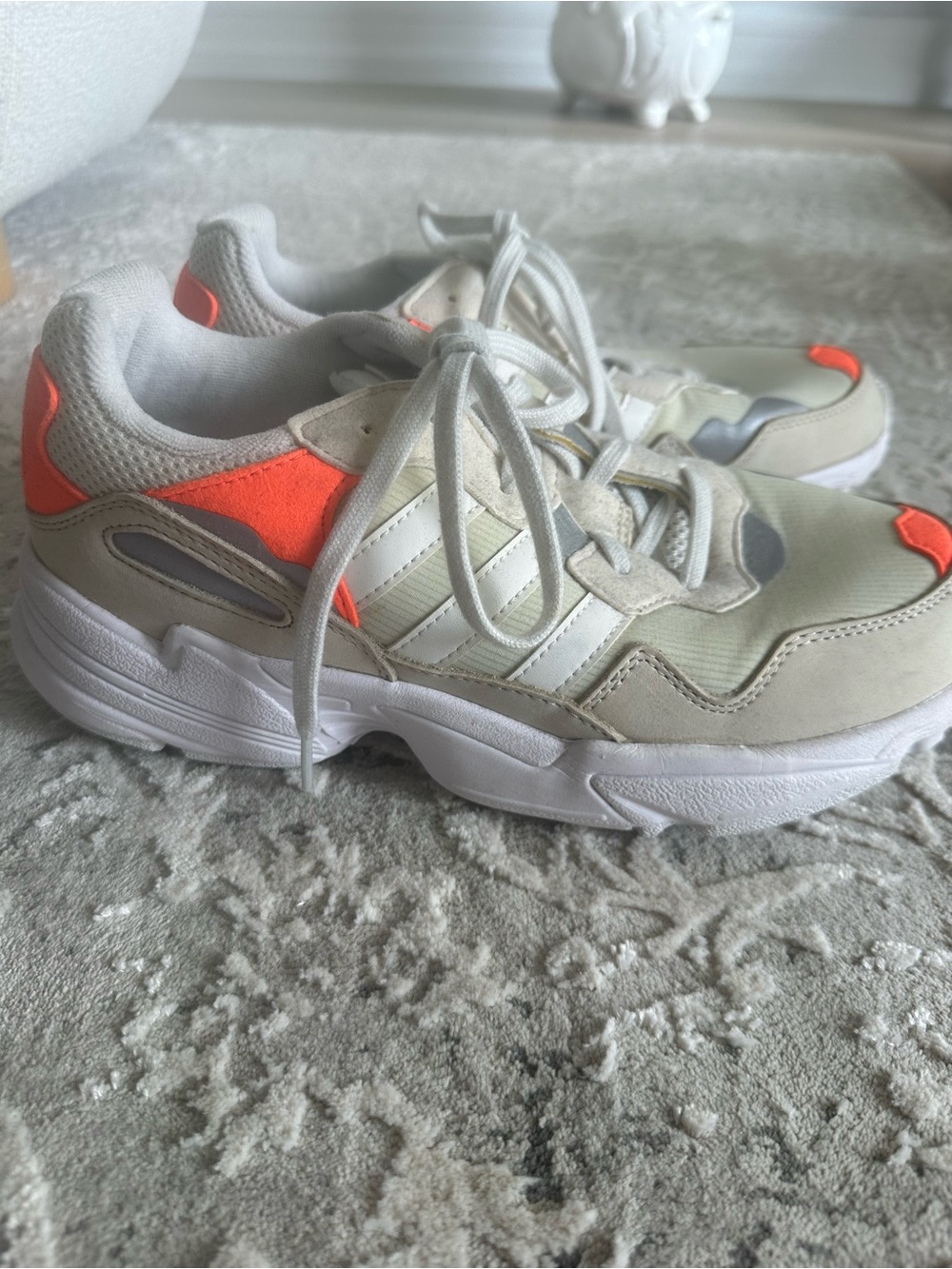 Adidas women’s  White & Orange Athletic Sneakers
